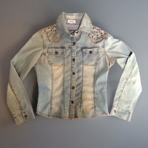 Vintage NESS Embroidered Cut Out Shirt Top